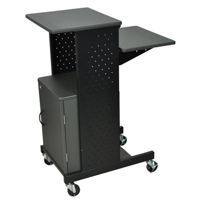 WorkplaceEssentials Presentation Station AV Cart with Cabinet