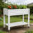 Elevated Raised Garden Bed With Wheels And Storage Shelf, Drainage And Water Monitor