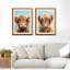 Ensemble de 2 impressions murales encadrées - Impressions sur toile remplaçables avec cadres photo en bois massif, décoration murale élégante pour la salle à manger et le salon 24 po x 32 po