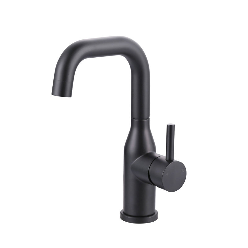 Single Handle Deck Mounted Bar Faucet Inclued Supply Lines, Matte Black