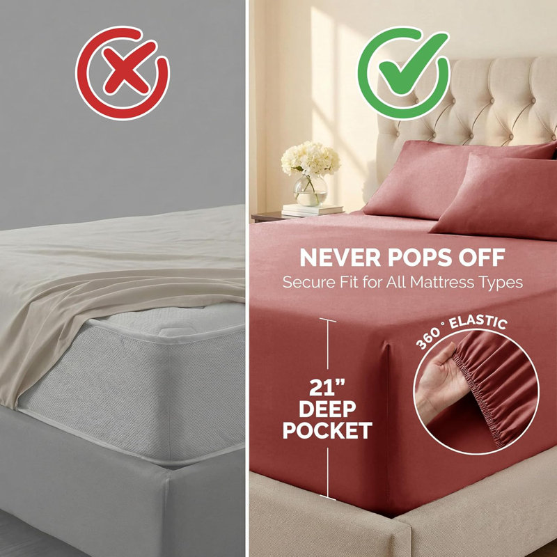 Vilano Springs Extra Deep Pocket Sheet Set, 6-Piece Ultra Soft Microfiber Sheets and Pillow Cases, Wrinkle Resistant, Easy Care