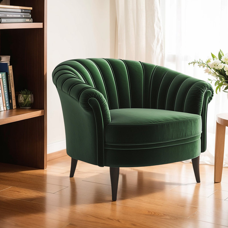 Fauteuil d'appoint en velours vert