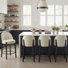 26.8" H Faux Linen Upholstered Counter Bar Stools (Set of 4)