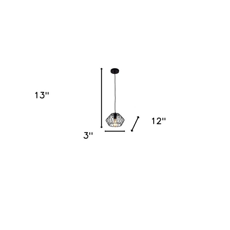 Luminaire suspendu suspendu moderne en métal noir