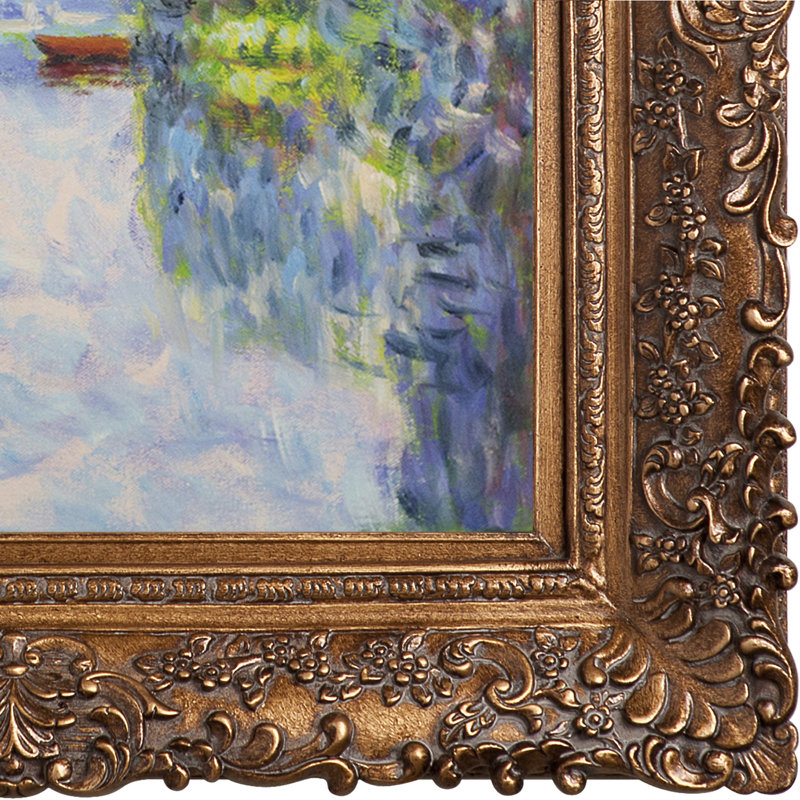 «Autumn on the seine at Argenteuil» par Claude Monet, peinture sur toile encadrée, H 29,5 po x l 33,5 po x P 2 po
