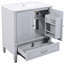 Meuble-lavabo de 30 po avec lavabo en céramique, charme rétro gris, porte silencieuse, armoire et tiroir à options de rangement abondantes, meuble-lavabo Allure Grace, grande tablette de porte réglable-1081031173-1081031177