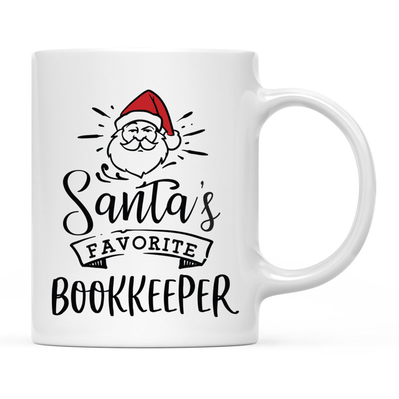 Grande tasse à café Tuileries, « Santa's Favorite Book Keeper »