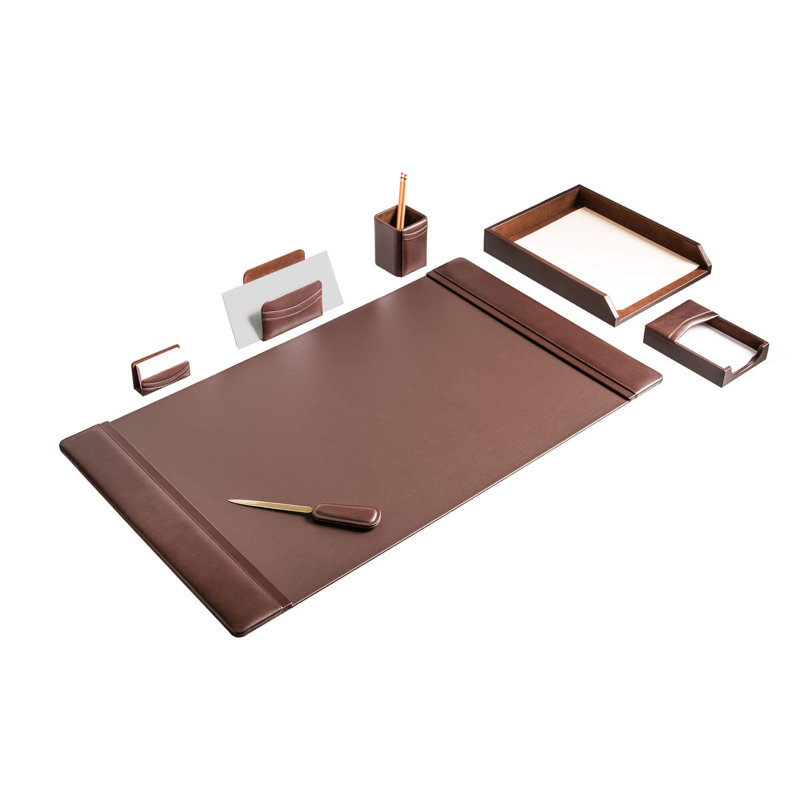 Ensemble de bureau 7 pièces, Brun chocolat