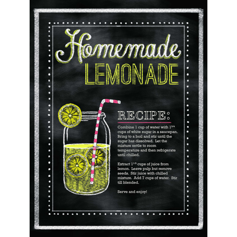Reproduction sur toile tendue «Hommade Lemonade», H 16 po x l 12 po