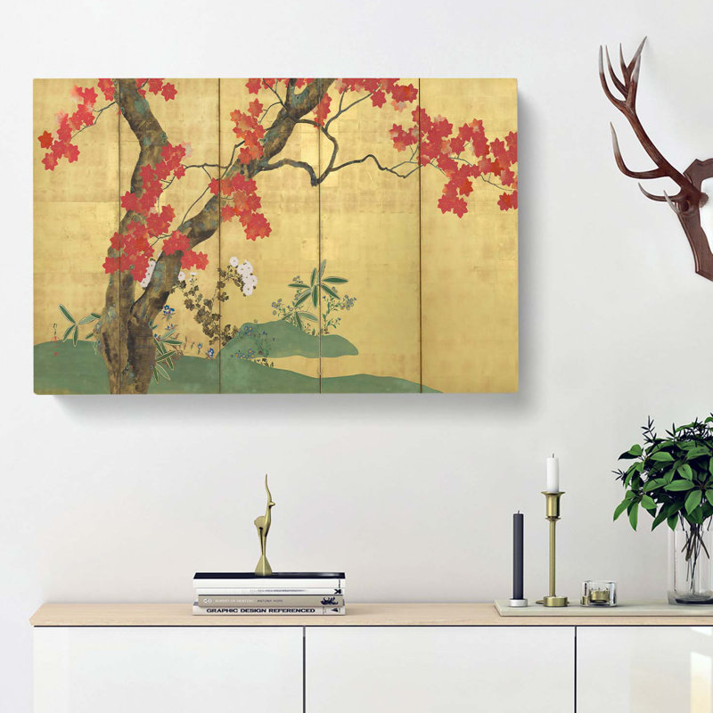 Cherry & Maple Trees Vol.2 by Sakai Hoitsu - Wrapped Canvas, 50cm H x 76cm W x 3cm D