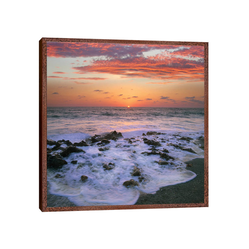 Coast At Sunset, Blowing Rocks Beach, Jupiter Island, Florida 1 Piece Wall Art on Canvas, 45.72 cm H x 45.72 cm W