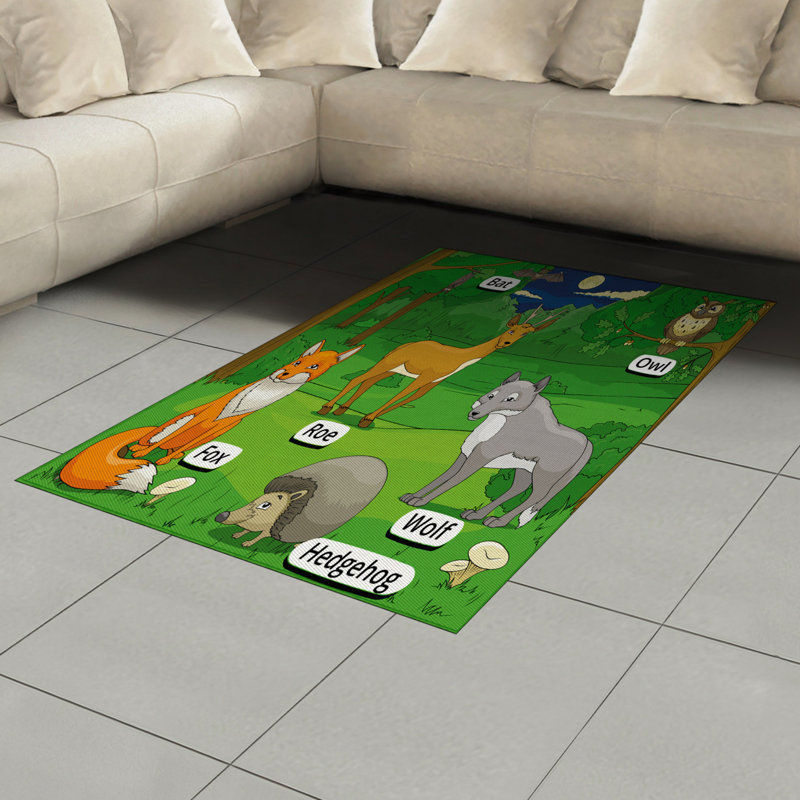 Science High Density Long Fiber Poly Threads Decorative Area Rug Carpet, Rectangle 4' x 5'8"