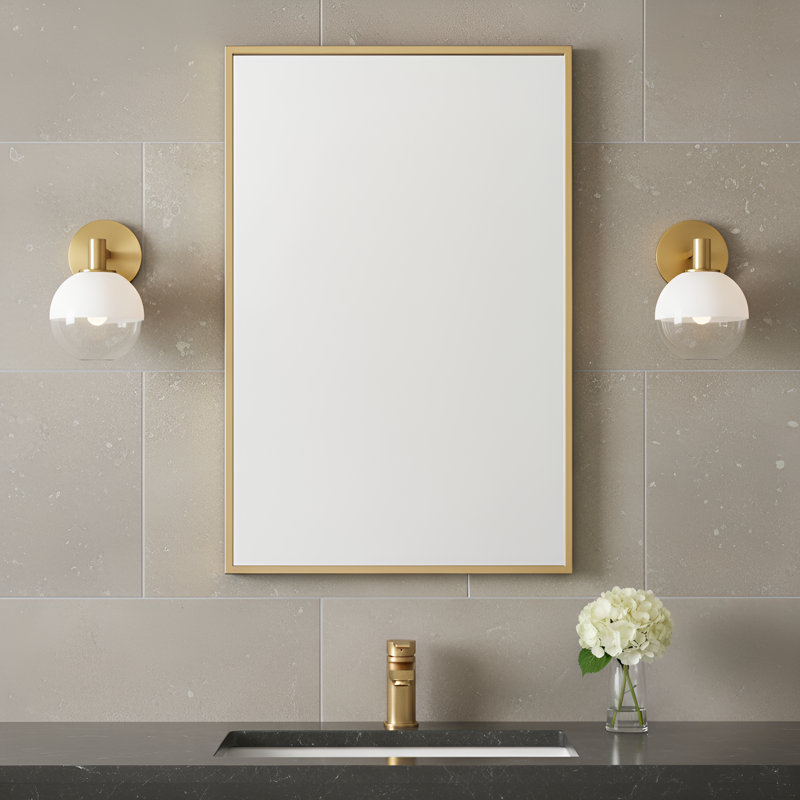 Sean Lavin Lillias Bathroom Bedroom Wall Fixture With Milk Clear Glass Mix Shade, 9.625" H x 6" W x 7" D, 1 Light