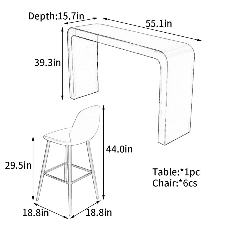 Italian saddle leather bar table, 39.3"H x 55.1"L x 15.7"W