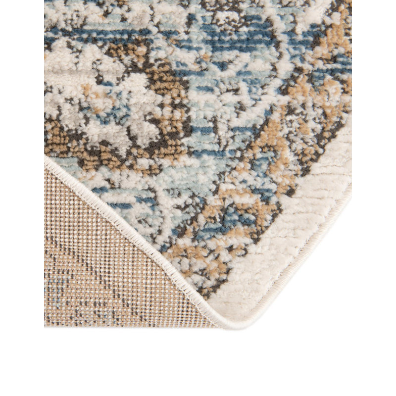 Tapis oriental bleu Longe, Ovale 5 pi 3 po x 8 pi