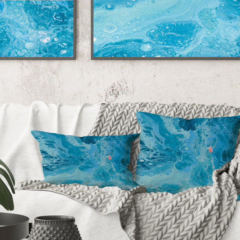Coussin Turquoise, 16 po x 16 po