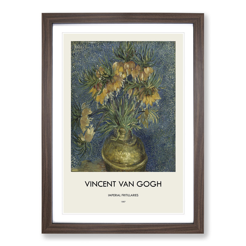 Imperial Fritillaries by Vincent Van Gogh - Picture Frame Painting, Walnut Framed, 36cm H x 27cm W x 2cm D