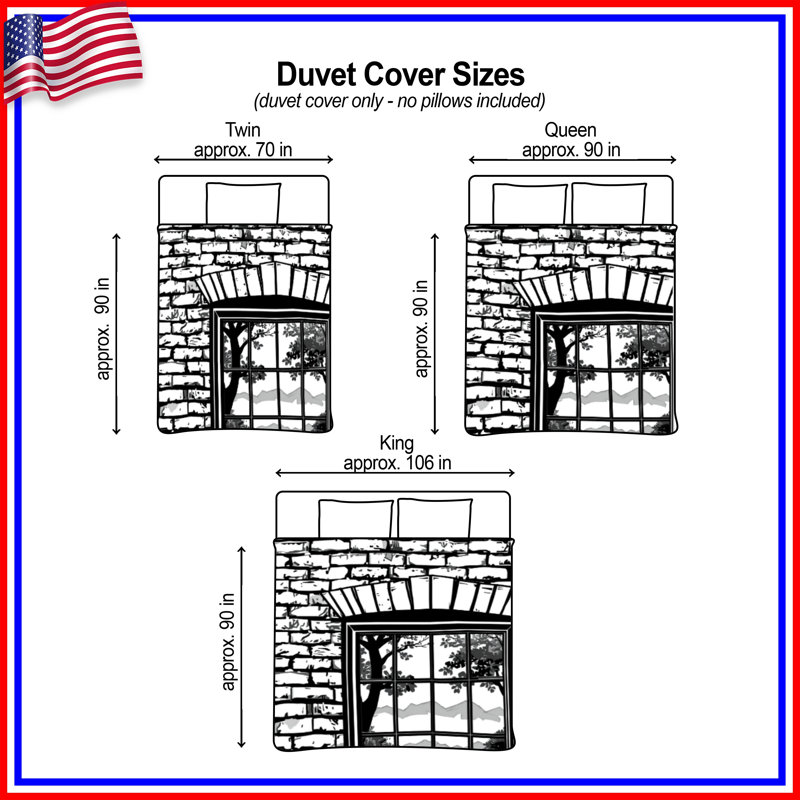 Brick Wall With Window Duvet Covers, Queen