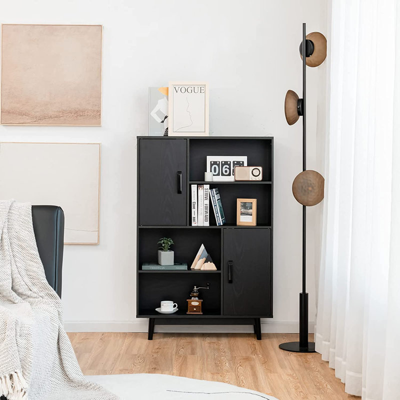 Tiptonville 119.5 cm H x 80 cm W Standard Bookcase, Black