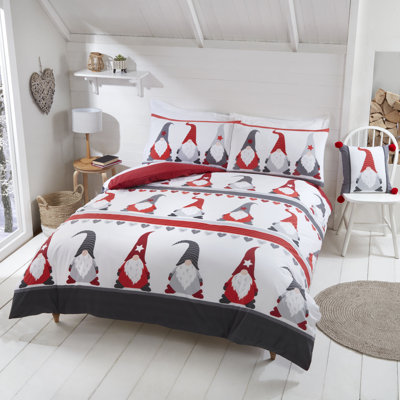 Siena Red and Grey Duvet Cover Set