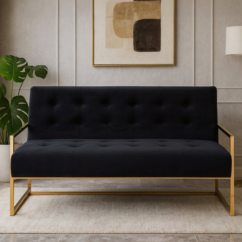 Schererville 2 Seater Sofa, Black