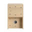 Meuble-lavabo mural 36 po avec lavabo en céramique blanche, petites tablettes de rangement et 1 porte à fermeture en douceur, contreplaqué avec charnières de fermeture, 45 poignées à bord incliné