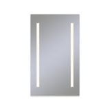 Recessed Frameless 1 Door Medicine Cabinet with 4 Adjustable Shelves and LED Lighting and Electrical Outlet