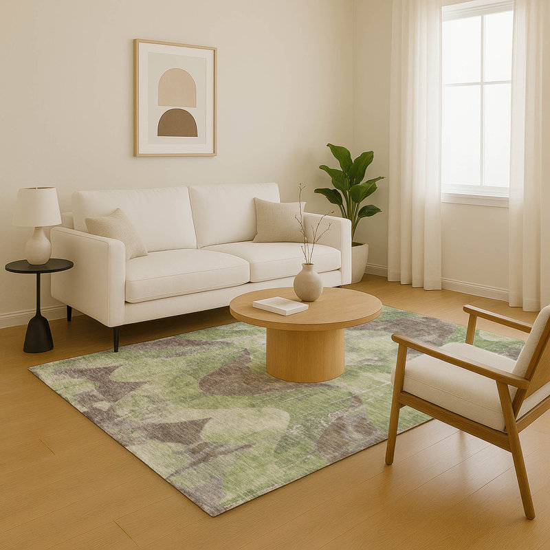 Premium Machine Washable Maag AMF1786 Swirls Rug, Rectangle 8' x 10'