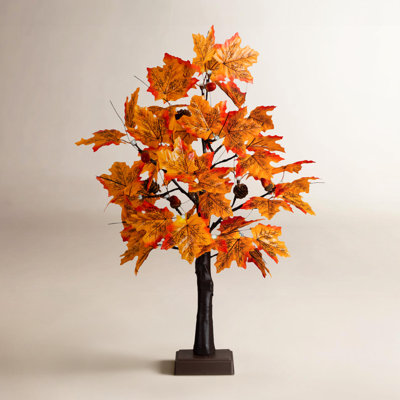 24" Pre-Lit Maple Tree with Base Included