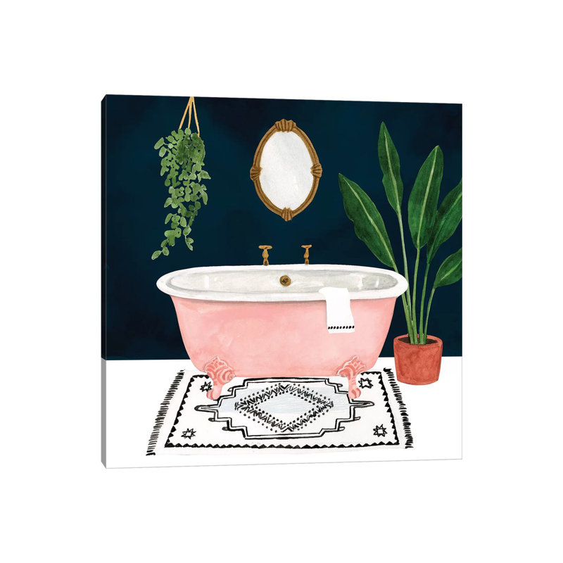 «Boho Bath II» par Victoria Borges - impression d'art graphique, Toile tendue, H 12 po x l 12 po x P 0,75 po
