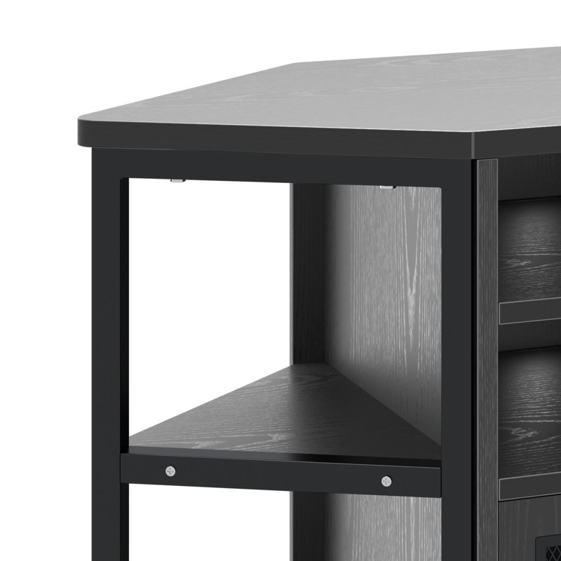  Ardynn Vintage Style Corner TV Stand, Media Consoles for TV Up to 50 inches, Black