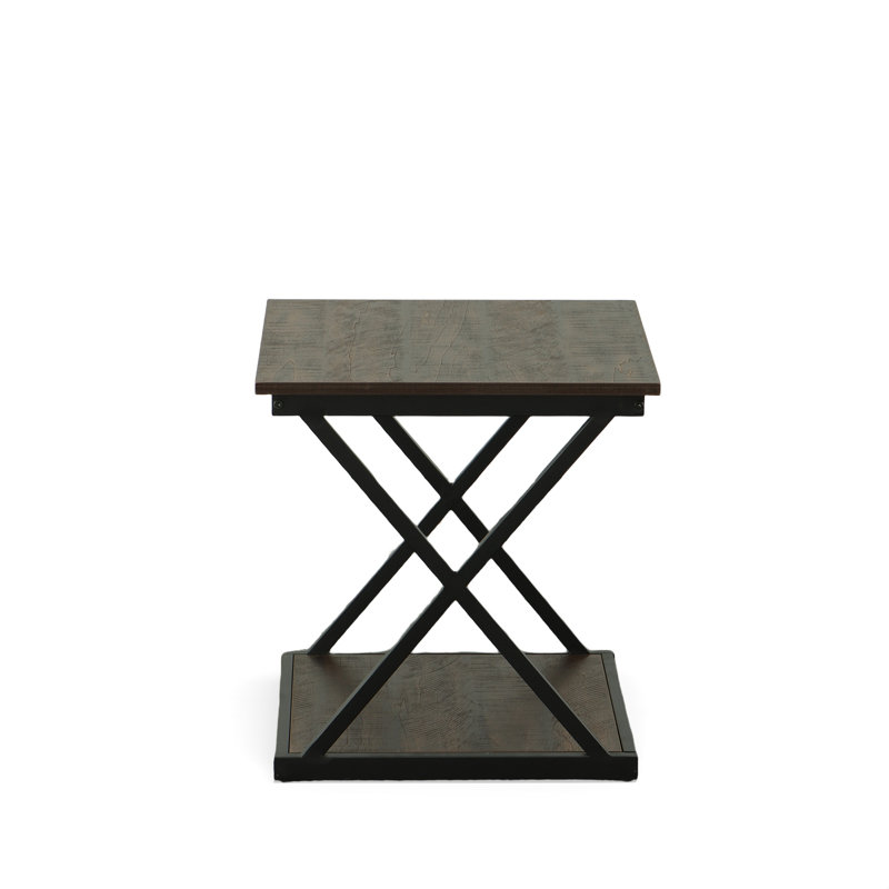 Table d'appoint carrée 18,5 po Modern Brown, Orme
