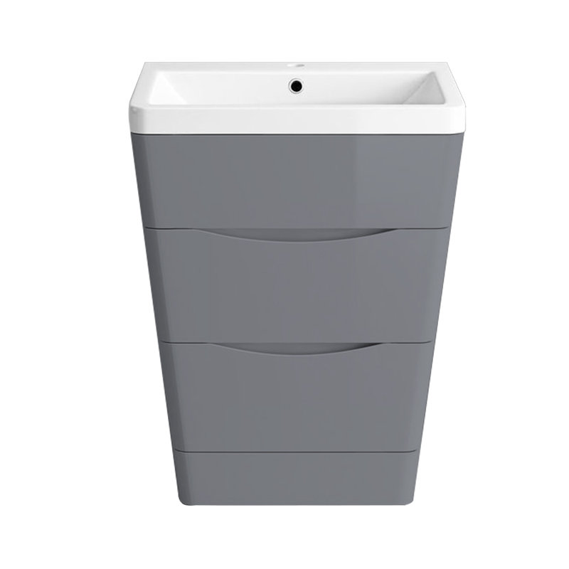 Avanya 600mm Bathroom Basin Vanity Unit Floor Standing Cabinet Furniture, Gray