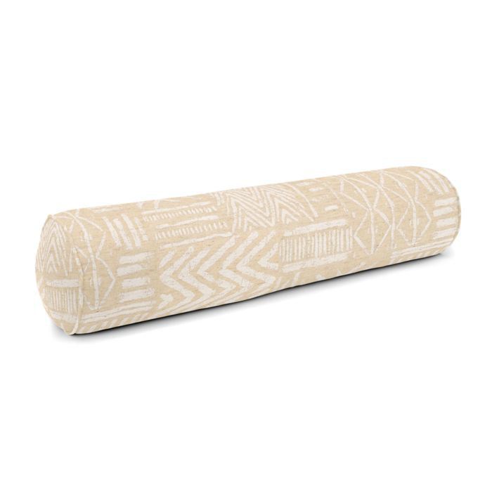 Global Charming Linen Bolster Pillow Cover & Insert, 8" x 24", Ecru
