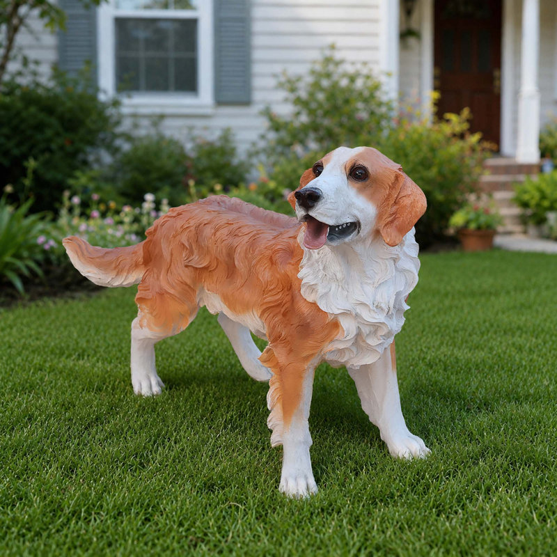 Statue de chien réaliste en résine réaliste pour le jardin intérieur et extérieur