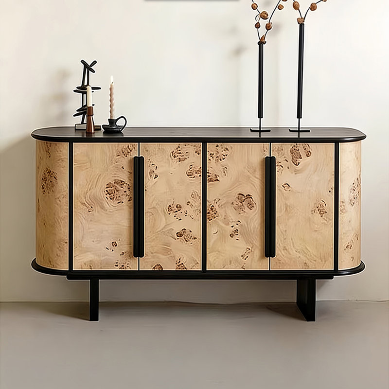 Medieval-style tree-bark pattern dining cabinet, 31.50" H x 62.99" W x 15.75" D
