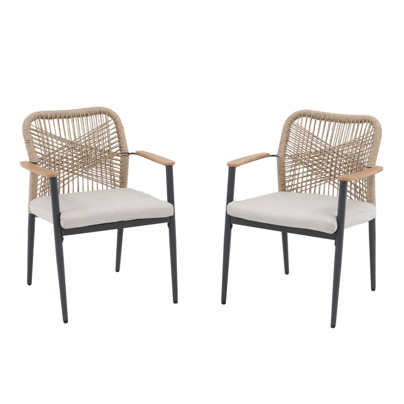 Chaise de salle à manger d'extérieur avec coussins