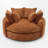 Upholstered Oversized Round Barrel Sofa Chair-1982638620