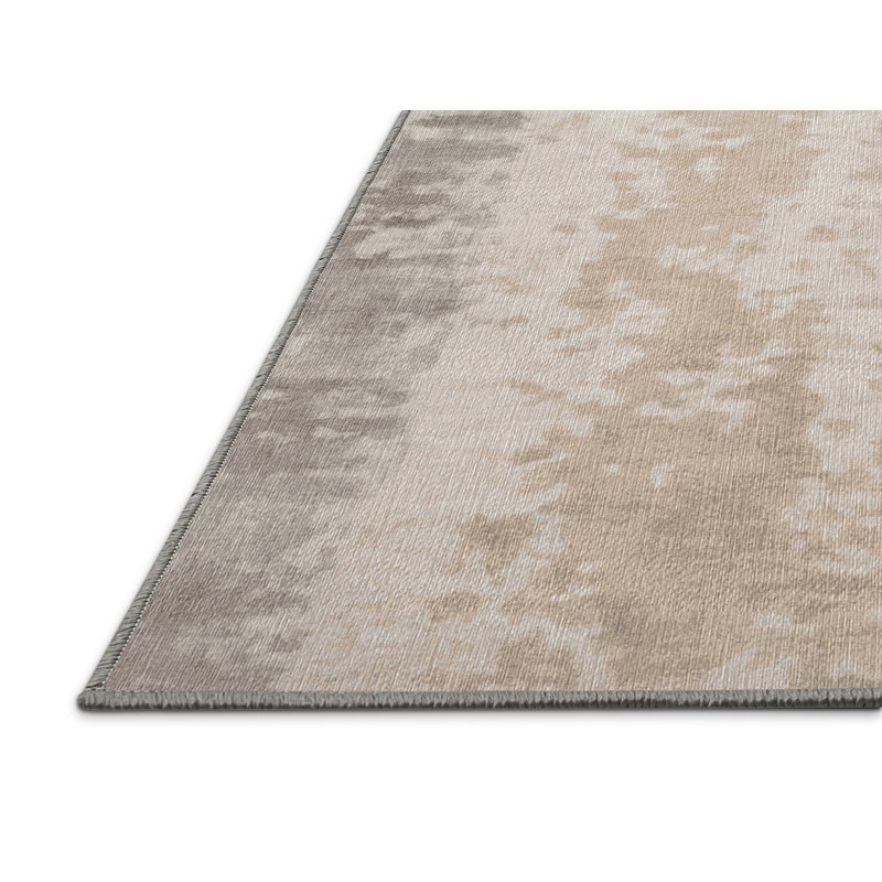 Tapis gris lavable à la machine, Carré 5 pi