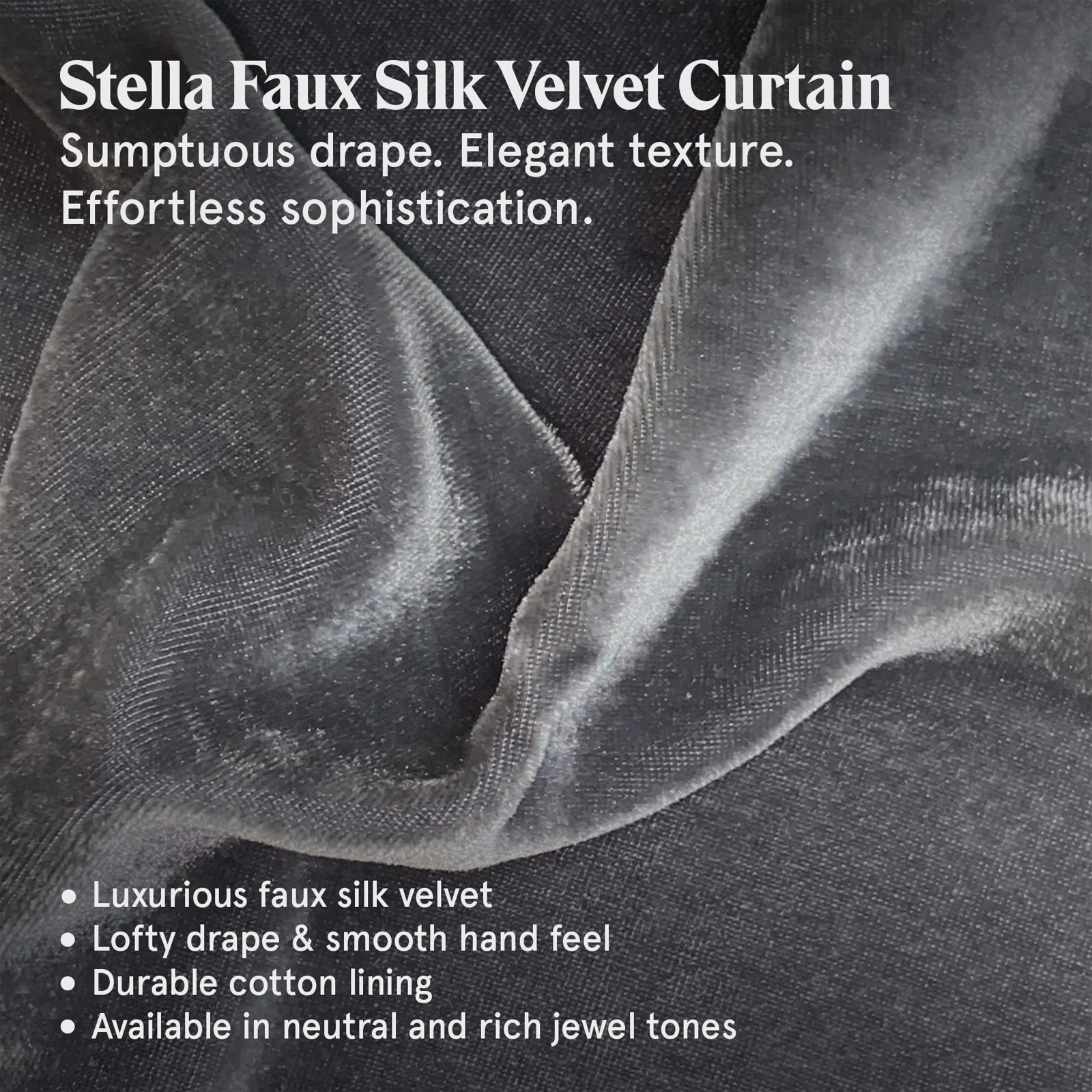 Stella Velvet Duvet Cover Set, Queen Duvet Cover + 2 Standard Shams, Slate