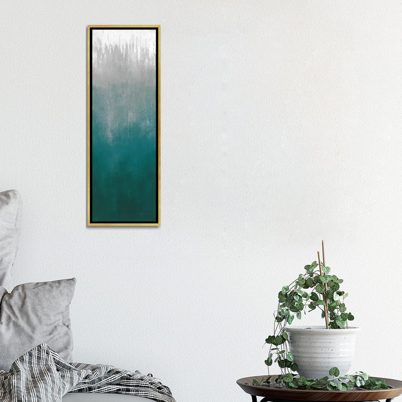 «Silver Wave I Green» par Silvia Vassileva, reproduction d'art panoramique sur toile, H 36 po x l 12 po x P 1,5 po