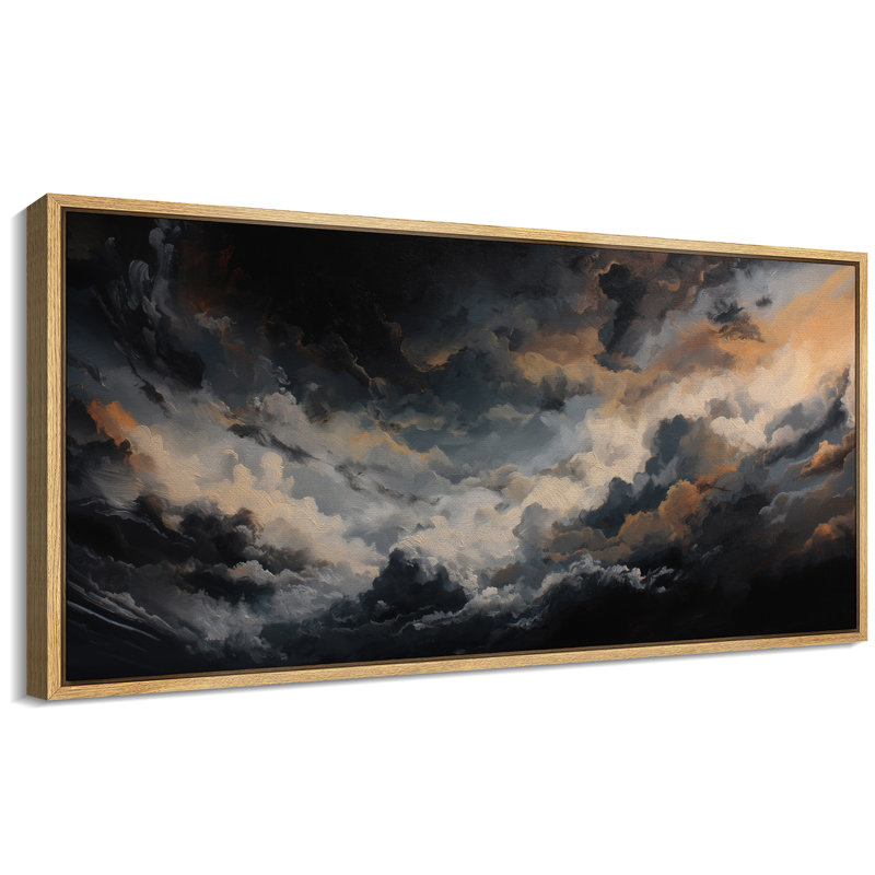 «Majestic Cloudscape Art», impression sur toile encadrée, Cadre naturel flottant, H 30 po x l 60 po x P 1,5 po