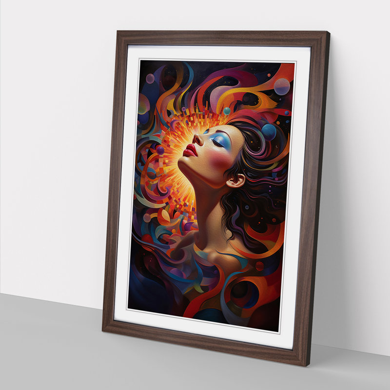Single Picture Frame Print on Wood, Walnut Framed, 34cm H x 25cm W