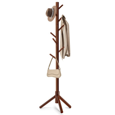Freestanding Adjustable Coat Rack With 8 Hooks For Entryway