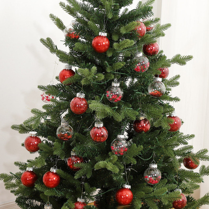 30 boules de Noël décoratives pour arbres de Noël, ensemble d'ornements suspendus décoratifs, Rouge