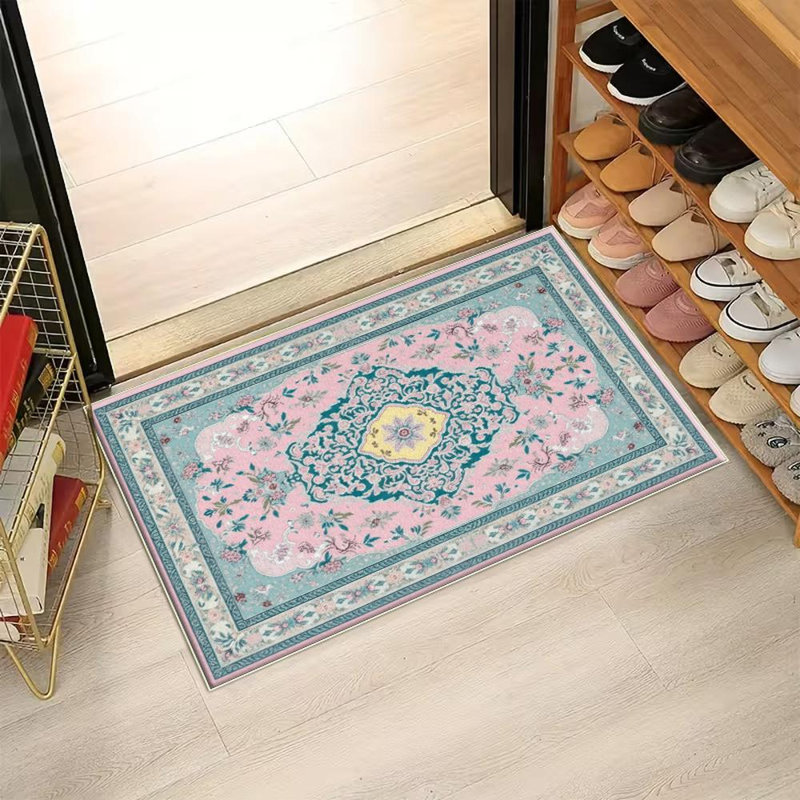 Floral Pattern Area Rug, Soft And Lightweight, Suitable For All Seasons, Easy To Maintain And Easy To Clean, Machine Washable Carpet Floor Mat, Suitable For Living Room, Bedroom, Dining Room, Hallway, Balcony, Room Decor, Home Decor, Outdoor Decor