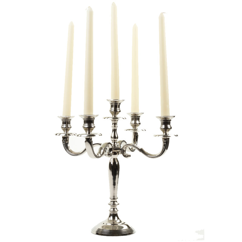 Metal Candelabra, 30.5" H x 10.25" W x 10.25" D, Silver