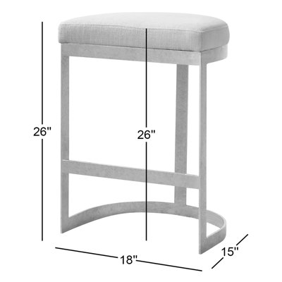 Fleta Upholstered Counter Stool with Metal Frame