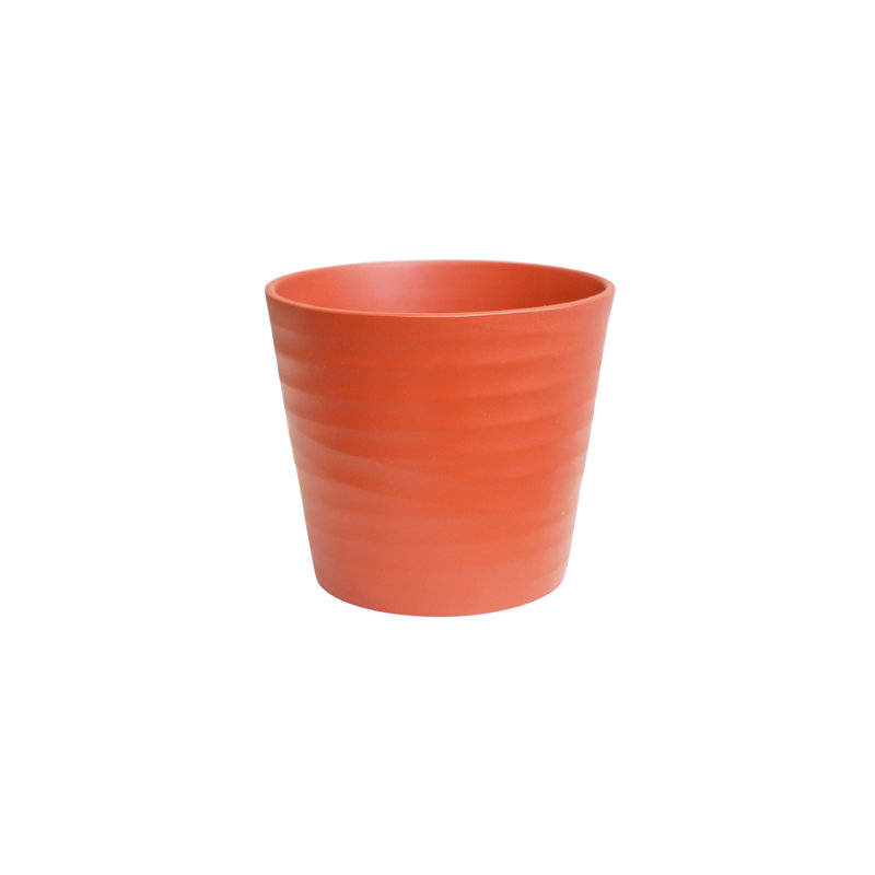 Ceramic Pot Planter, Orange, 24cm H x 28cm W x 28cm D