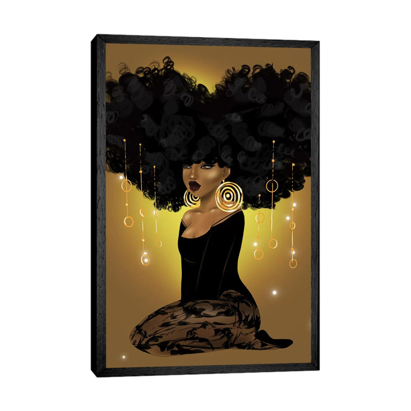 Honey Beams And Golden Dreams by Zola Arts - Print on Canvas, 101.6 cm H x 66.04 cm W, Black Framed